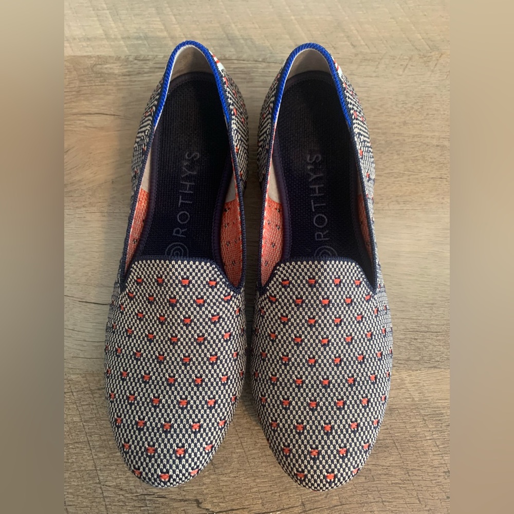 Rothys coral dot loafers
